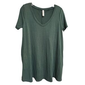 Zenana Premium Hunter Green Dress/Top with Pockets Size M